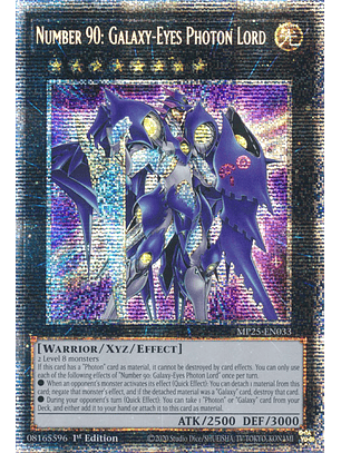 Number 90: Galaxy-Eyes Photon Lord - MP25-EN033 - Starlight Rare