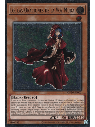 Lo, the Prayers of the Voiceless Voice - OP26-EN002 - Ultimate Rare 