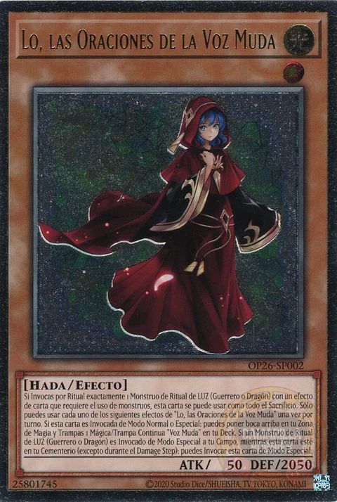 Lo, the Prayers of the Voiceless Voice - OP26-EN002 - Ultimate Rare 