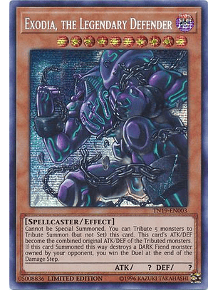Exodia, the Legendary Defender - TN19-EN003 - Prismatic Secret Rare Limited Edition 