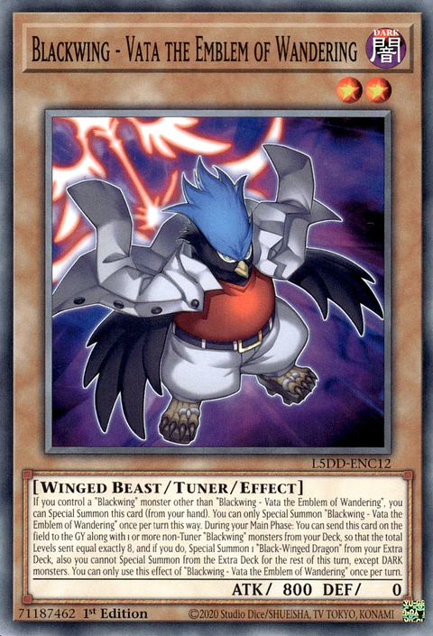 Blackwing - Vata the Emblem of Wandering - L5DD-ENC12 - Common 
