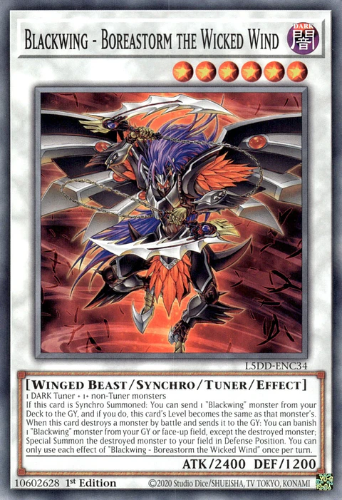 Blackwing - Boreastorm the Wicked Wind - L5DD-ENC34 - Common 
