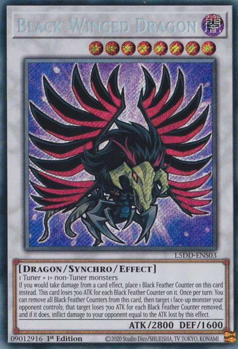 Black-Winged Dragon - L5DD-ENS03 - Secret Rare 