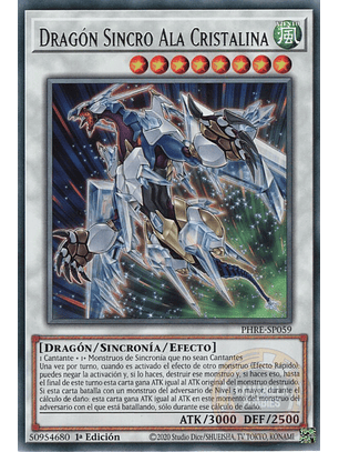 Crystal Wing Synchro Dragon - PHRE-EN059 - Rare 
