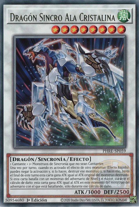 Crystal Wing Synchro Dragon - PHRE-EN059 - Rare 