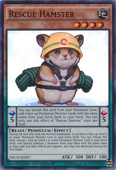 Rescue Hamster - NECH-ENS07 - Super Rare  (dañado)