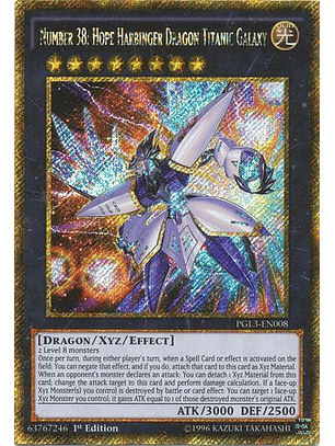 Number 38: Hope Harbinger Dragon Titanic Galaxy - PGL3-EN008 - Gold Secret Rare