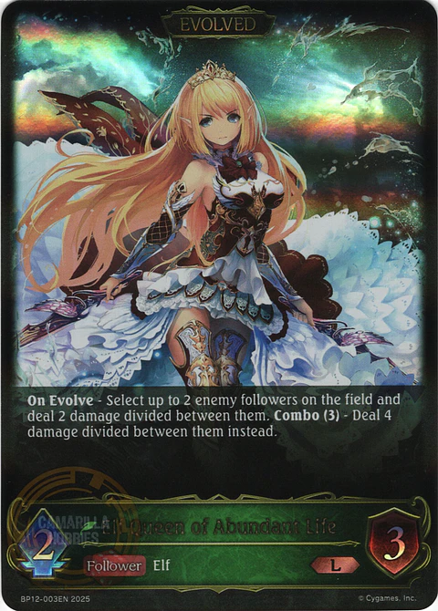 Elf Queen of Abundant Life (Evolved) - BP12-003EN - Legendary 