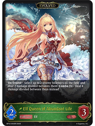 Elf Queen of Abundant Life (Evolved) - BP12-003EN - Legendary 