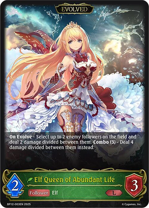 Elf Queen of Abundant Life (Evolved) - BP12-003EN - Legendary 