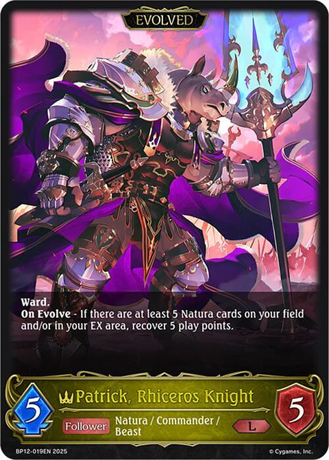 Patrick, Rhiceros Knight (Evolved) - BP12-019EN - Legendary 