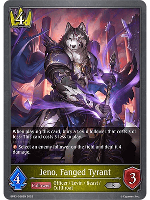 Jeno, Fanged Tyrant - BP13-028EN - Silver