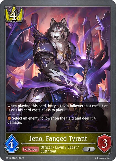 Jeno, Fanged Tyrant - BP13-028EN - Silver