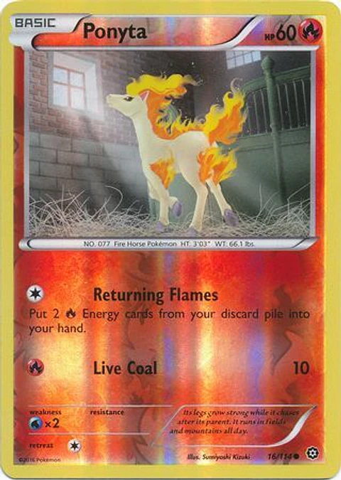 Ponyta - 16/114 - Common Reverse Holo 