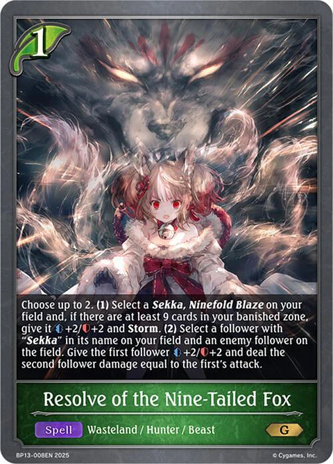 Resolve of the Nine-Tailed Fox - BP13-008EN - Gold