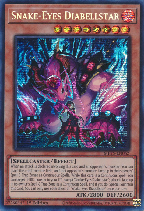 Snake-Eyes Diabellstar - MP25-EN062 - Prismatic Secret Rare 1