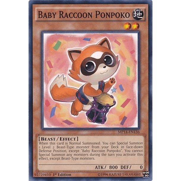 Baby Raccoon Ponpoko - MP14-EN136 - Common