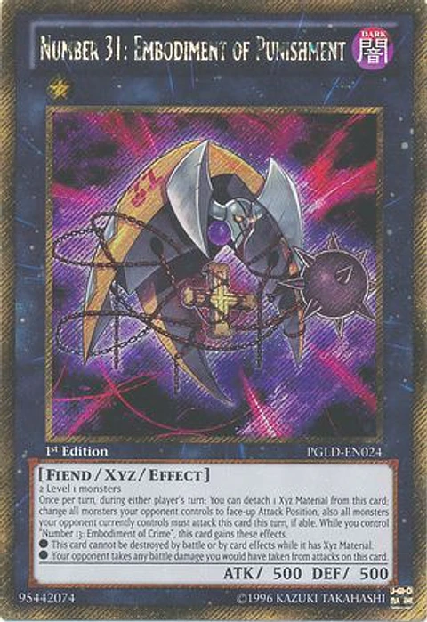 Number 31: Embodiment of Punishment - PGLD-EN024 - Gold Secret Rare