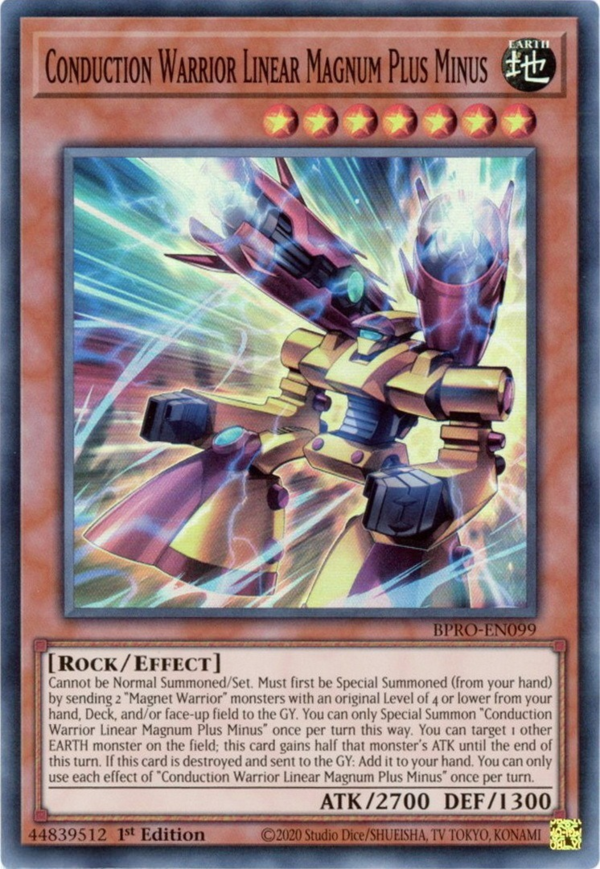Conduction Warrior Linear Magnum Plus Minus - BPRO-EN099 - Super Rare 1