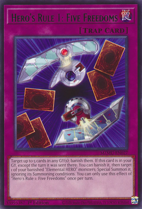 Hero's Rule 1: Five Freedoms - MZMU-EN027 - Rare 