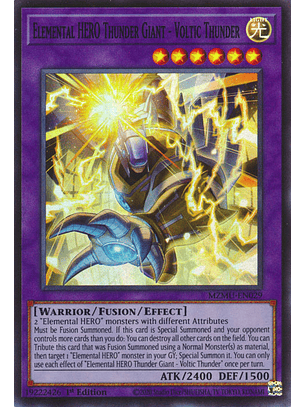 Elemental HERO Thunder Giant - Voltic Thunder - MZMU-EN029 - Super Rare 