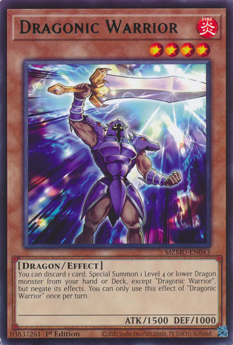 Dragonic Warrior - MZMU-EN043 - Rare 