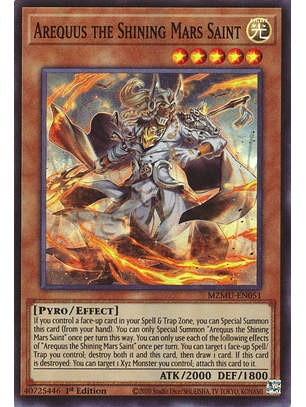 Arequus the Shining Mars Saint - MZMU-EN051 - Super Rare 