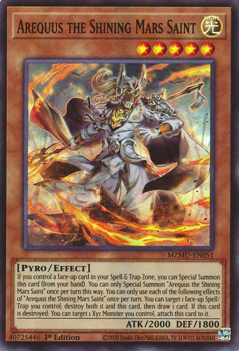 Arequus the Shining Mars Saint - MZMU-EN051 - Super Rare 