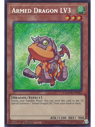 Armed Dragon LV3 - MZMU-EN063 - Secret Rare 