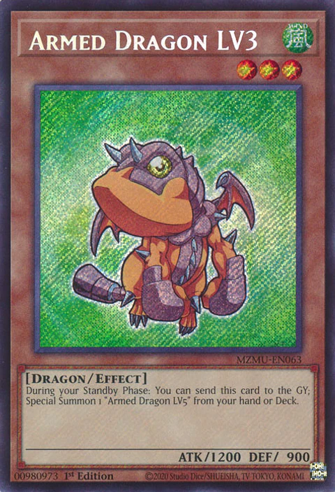 Armed Dragon LV3 - MZMU-EN063 - Secret Rare 