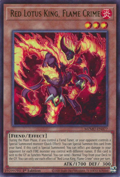 Red Lotus King, Flame Crime - MZMU-EN077 - Ultra Rare 1