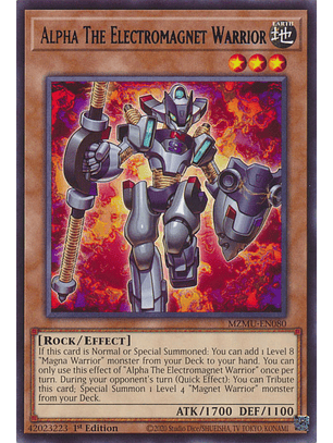 Alpha The Electromagnet Warrior - MZMU-EN080 - Rare 