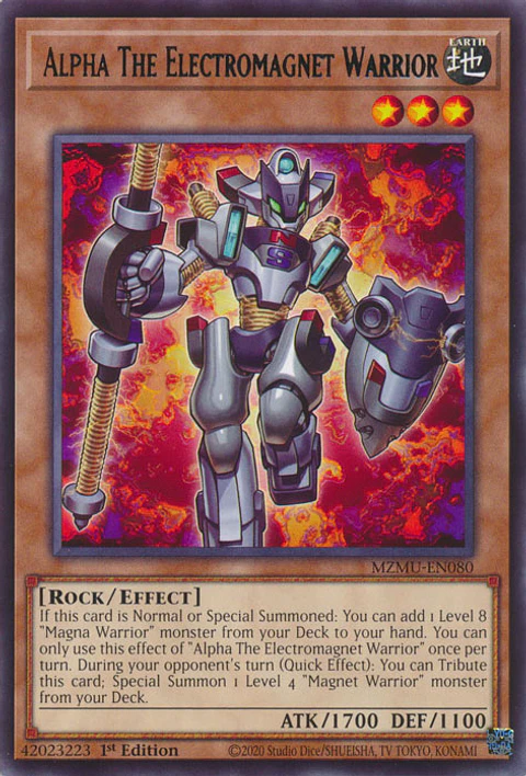 Alpha The Electromagnet Warrior - MZMU-EN080 - Rare 