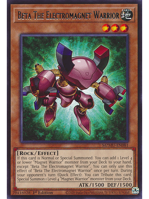 Beta The Electromagnet Warrior - MZMU-EN081 - Rare 