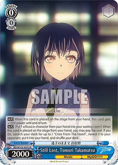 Still Lost, Tomori Takamatsu - BD/W125-E072 R - Rare 