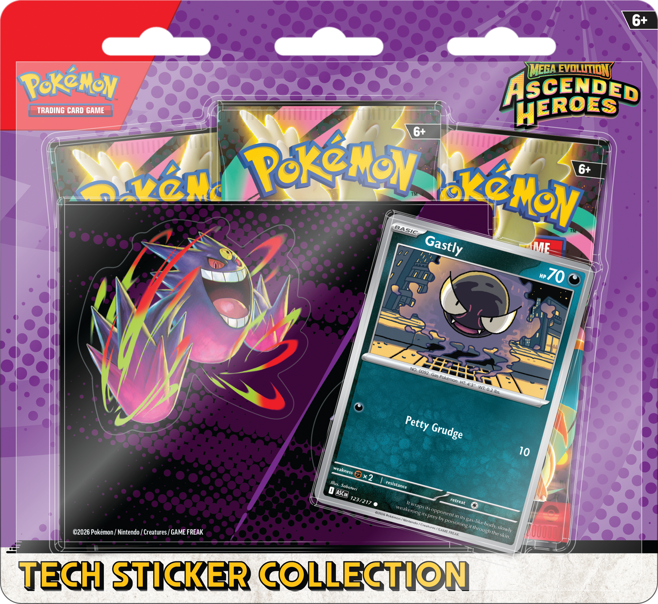 Pokemon TCG: Mega Evolution - Ascended Heroes Tech Sticker Collection - Gastly 1