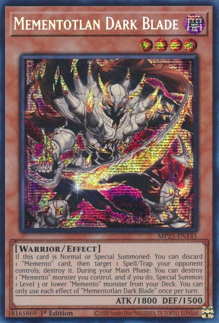 Mementotlan Dark Blade - MP25-EN145 - Prismatic Secret Rare  1