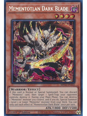 Mementotlan Dark Blade - MP25-EN145 - Prismatic Secret Rare 