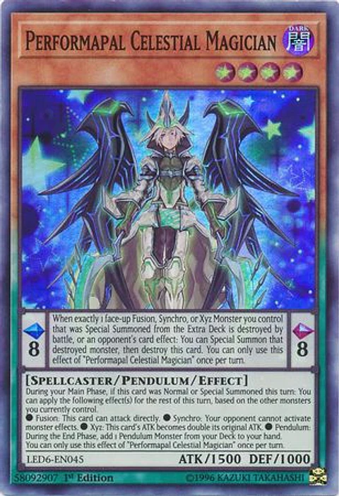 Performapal Celestial Magician - LED6-EN045 - Super Rare 
