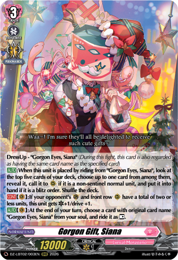 Gorgon Gift, Siana - DZ-LBT02/003EN - RRR 1