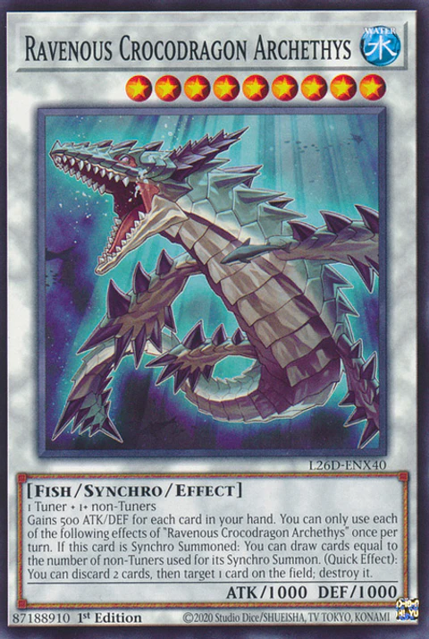 Ravenous Crocodragon Archethys - L26D-ENX40 - Common 