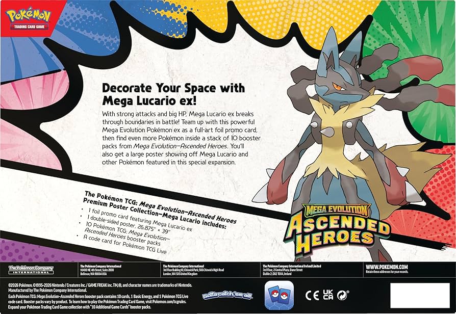 Pokémon TCG: Mega Evolution - Ascended Heroes - Premium Poster Collection Lucario o Gradevoir 5