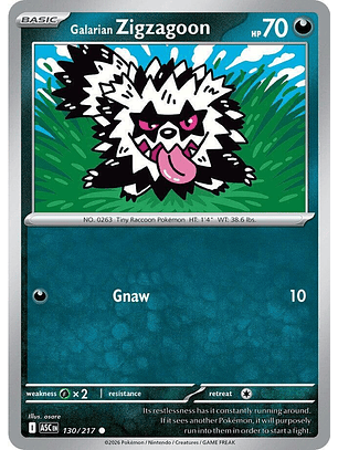 Galarian Zigzagoon - 130/217 - ASC