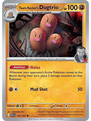 Team Rocket's Dugtrio - 101/217 - ASC