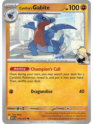 Cynthia's Gabite - 110/217 - ASC