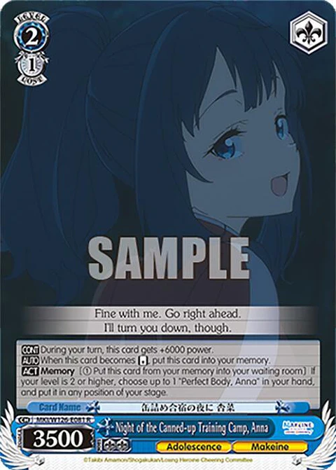 Night of the Canned-up Training Camp, Anna - MKI/W126-E081 R - Rare
