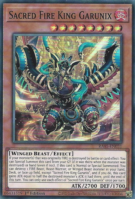 Sacred Fire King Garunix - RA05-EN031 1