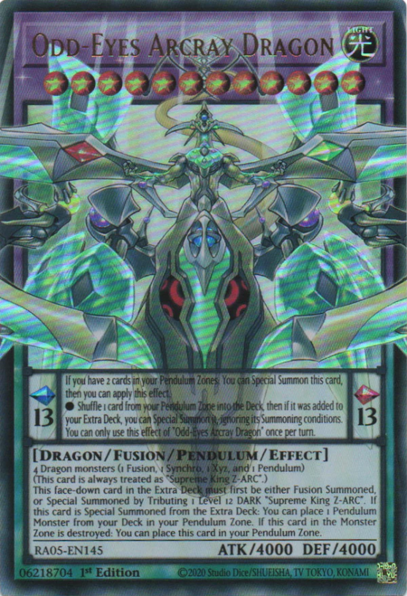 Odd-Eyes Arcray Dragon (extended art) - RA05-EN145 1