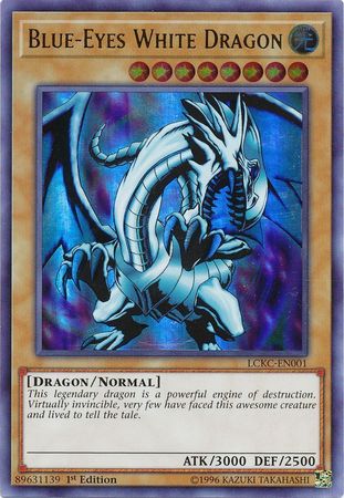 Blue-Eyes White Dragon (Red Sparks Background) - LCKC-EN001 - Ultra Rare 1