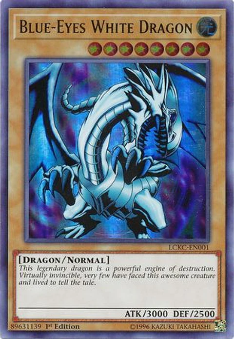 Blue-Eyes White Dragon (Red Sparks Background) - LCKC-EN001 - Ultra Rare